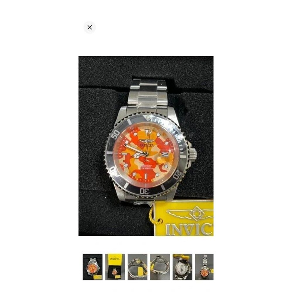 Invicta men’s watch orange camo face 48569